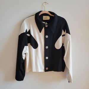Fashion Brand Company Dueling Horses Linen Crop Jacket Size XL/1X
